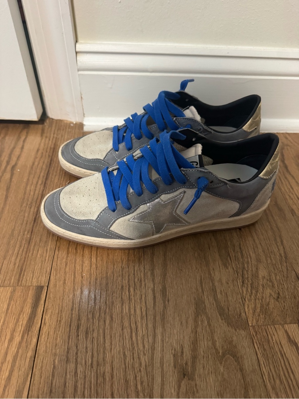 Golden Goose Ball Star Sneakers - Blue, Grey & Gold EU 41